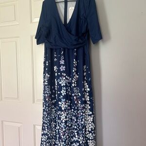 Elegant Navy Floral Dress